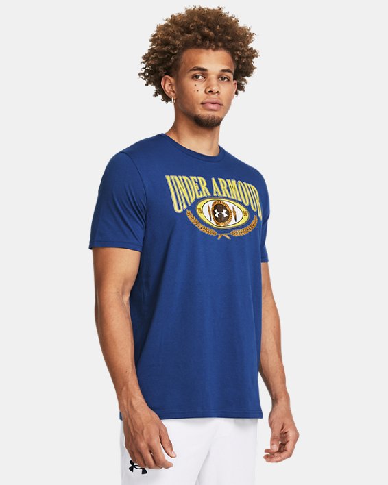 เสื้อแขนสั้น UA Collegiate Brand สำหรับผู้ชาย in Blue image number 0